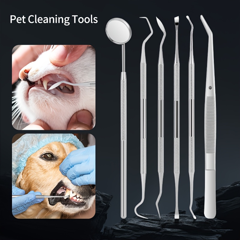 Teeth Whitening Mouthwash - 犬と猫用のサウンドウェーブ歯垢除去器6個入り | 歯のクリーニングと歯石除去キット | 歯クリーナー。6個入り。音波式歯石除去器。