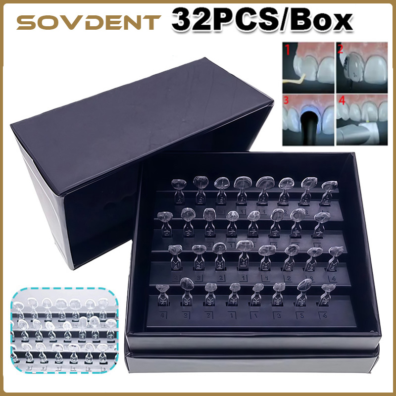 Teeth Whitening Moulds - 歯科用ベニア成形キット 32個入り/セット、コンポジットレジン成形用、光硬化型、オートクレーブ対応、前歯用、歯のホワイトニング用具